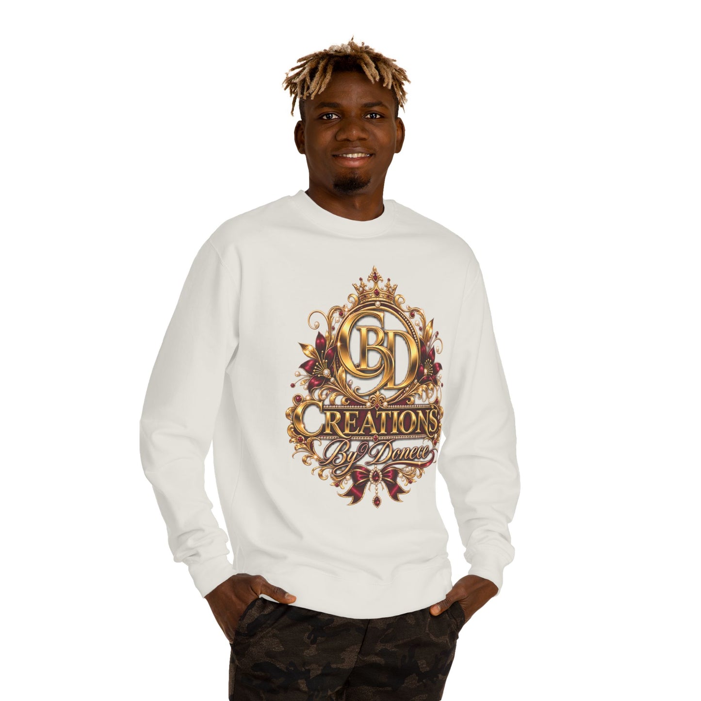 Crewneck Sweatshirt — 'CB Creations by Donna' Ornate Gold Emblem