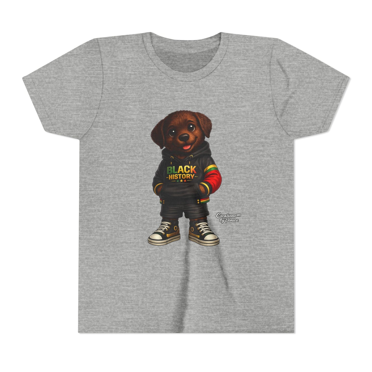 Youth Tee — Cute Puppy 'Black History' Graphic Shirt