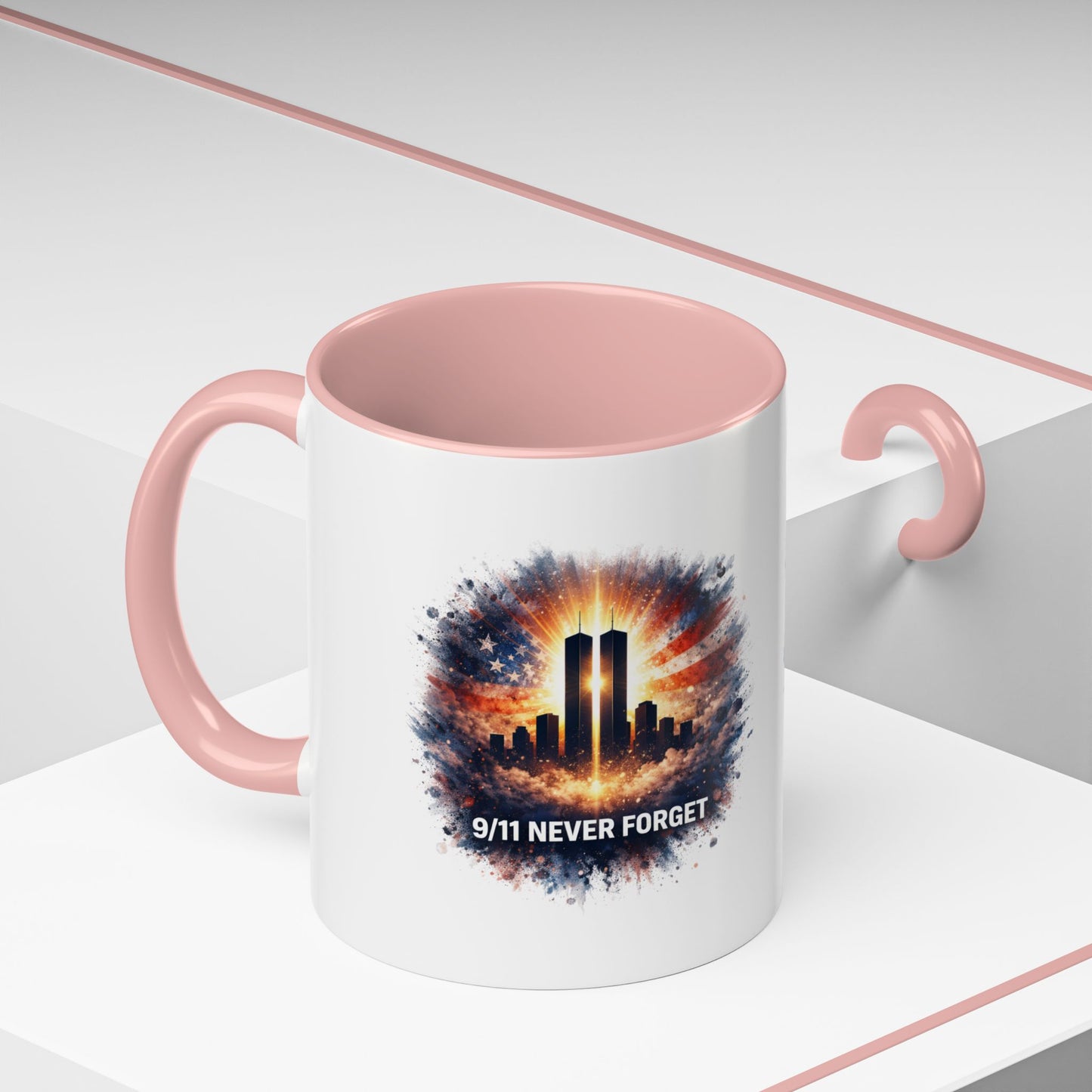 9/11 Never Forget Coffee Mug - Memorial Tribute Accent Mug (11/15oz)