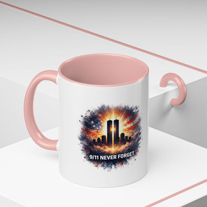 9/11 Never Forget Coffee Mug - Memorial Tribute Accent Mug (11/15oz)