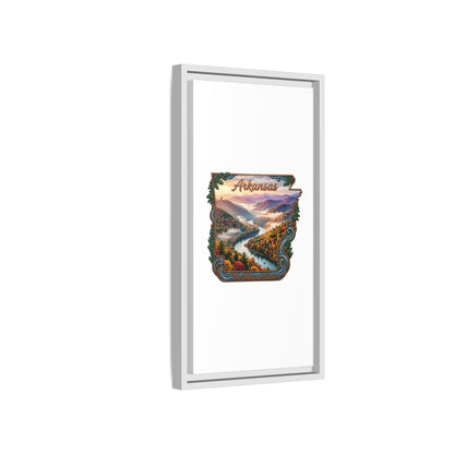 Arkansas Scenic State Map Canvas — "The Natural State" Framed Wall Art