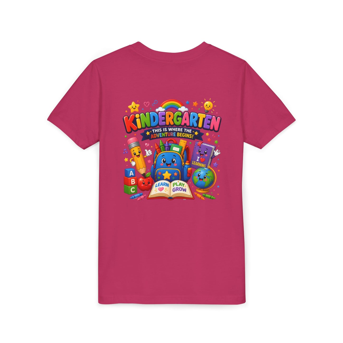 Kindergarten Kids T‑Shirt — 'Kindergarten: This Is Where the Fun Begins' Colorful Back-to-School Tee
