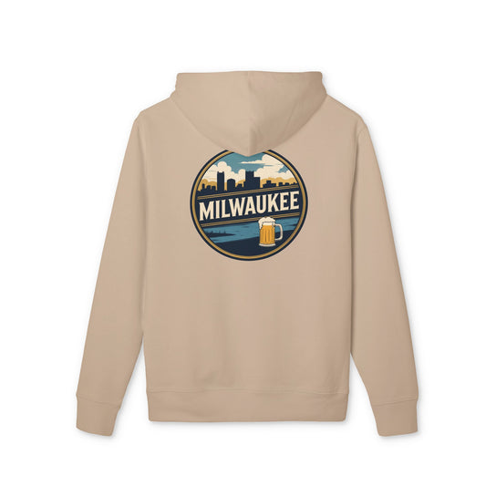 Milwaukee Skyline Hoodie — Retro City Beer Badge Pullover