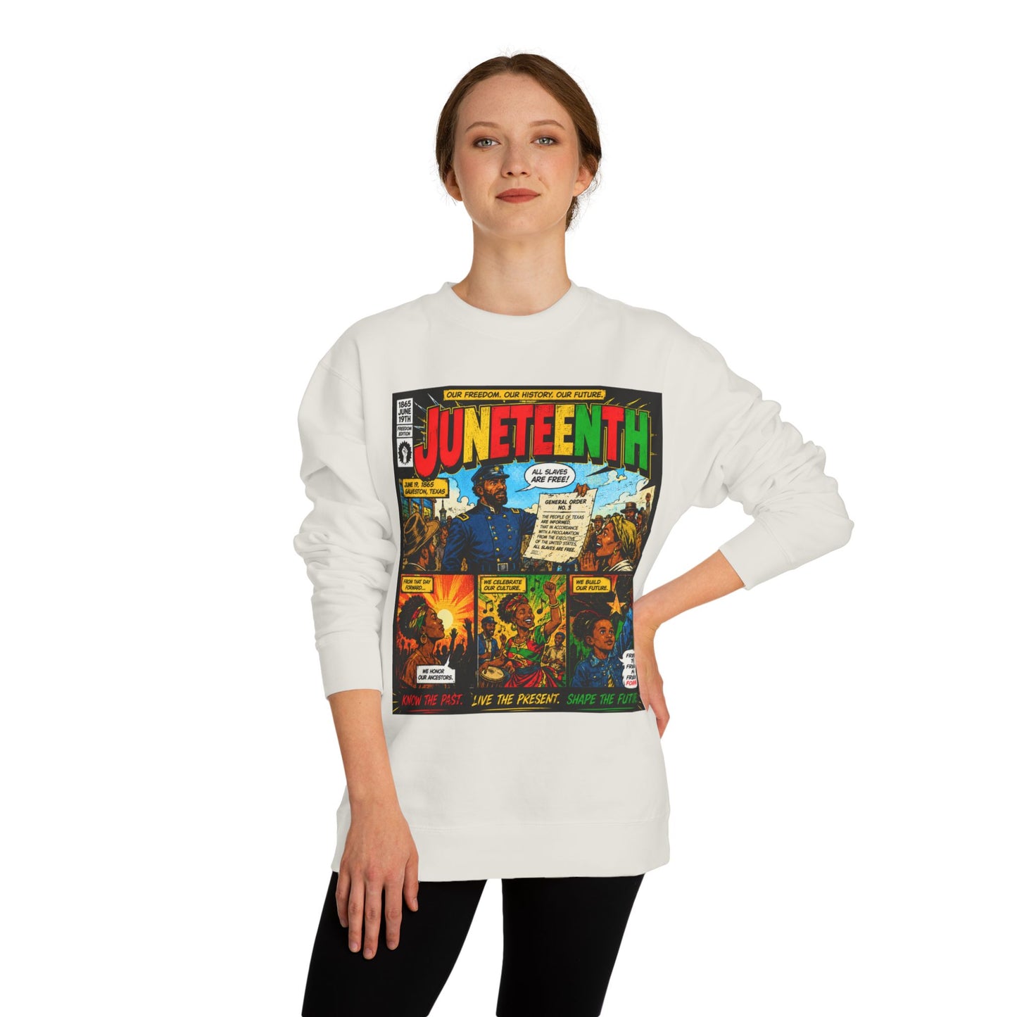Juneteenth Comic Sweatshirt — Juneteenth Celebration Graphic Crewneck