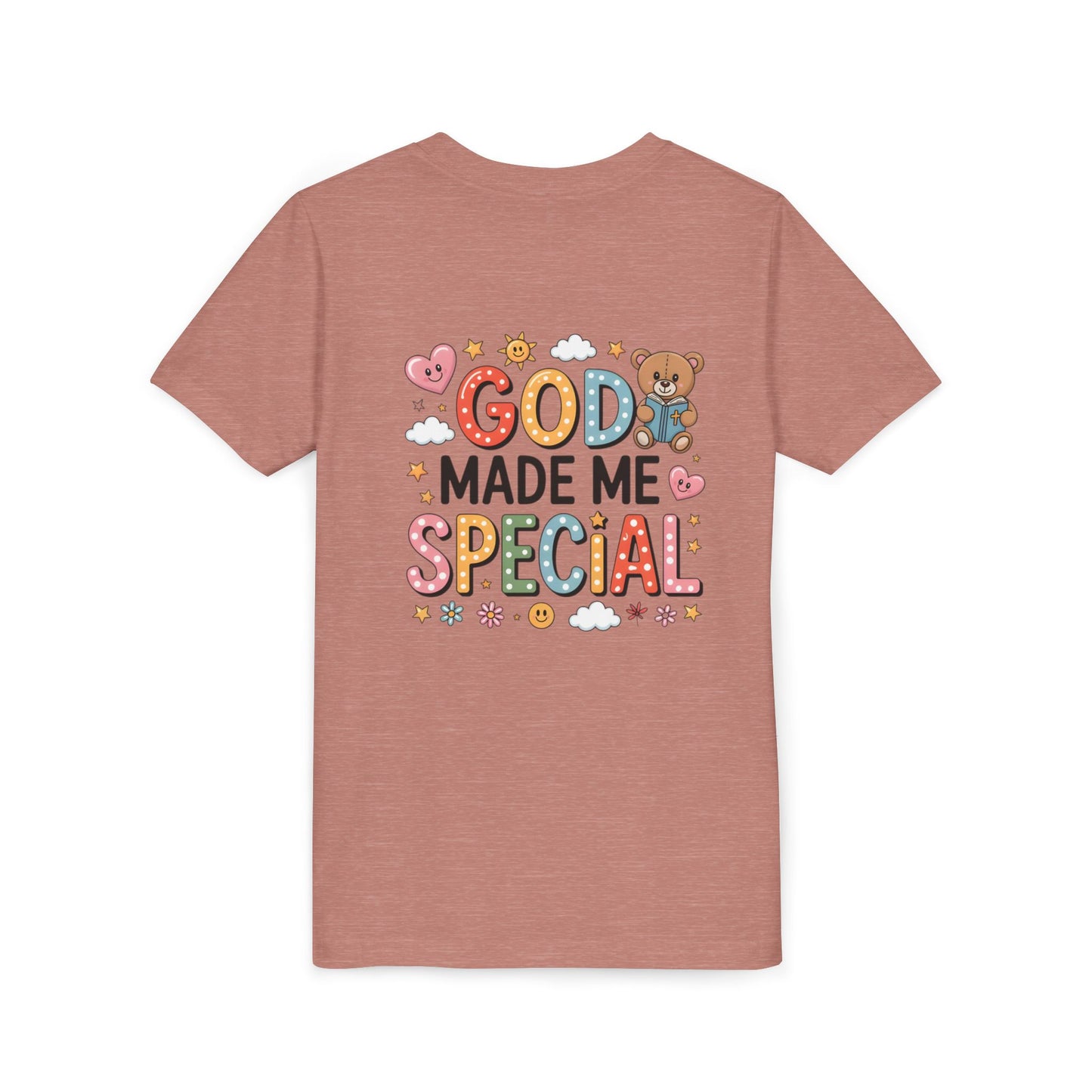 Youth Tee — "God Made Me Special" Cute Christian Kids T-Shirt