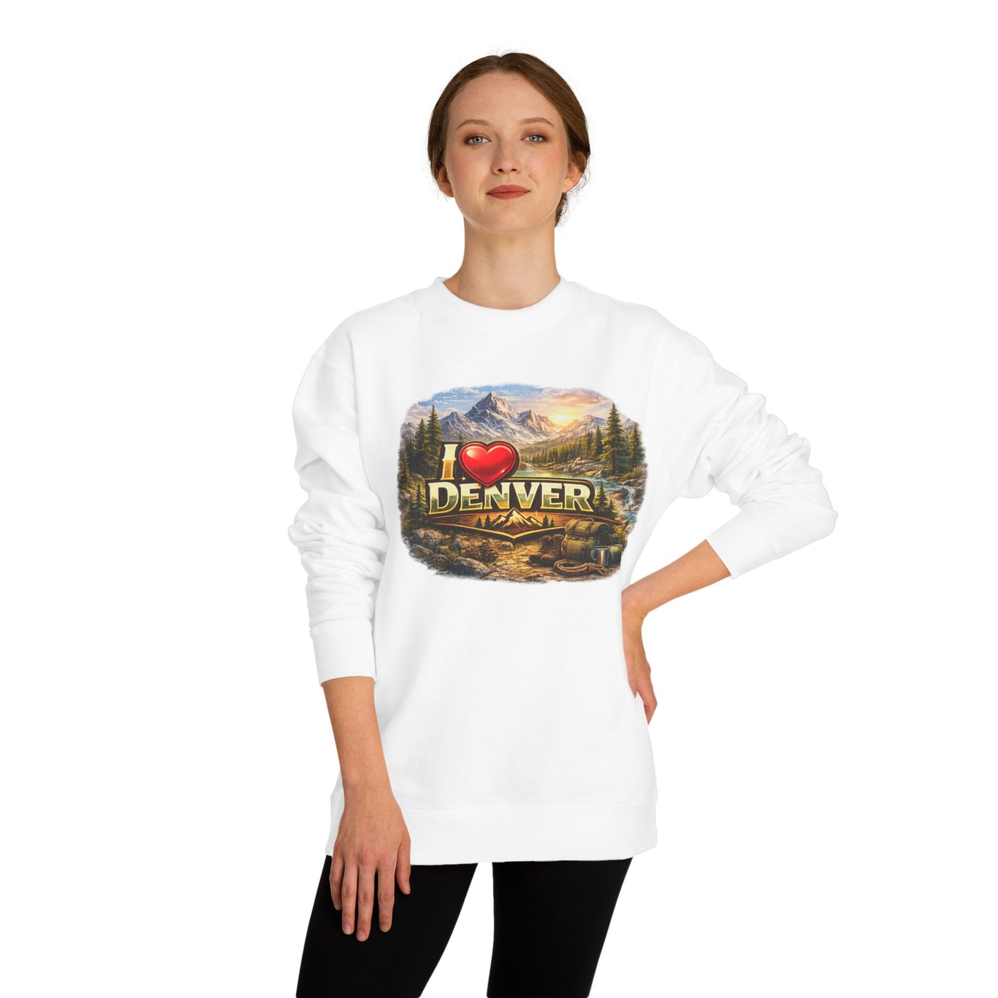 I  Denver Scenic Sweatshirt - Mountain Landscape Crewneck