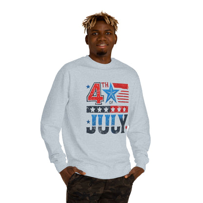 4th of July Crewneck Sweatshirt – Patriotic American Flag Design