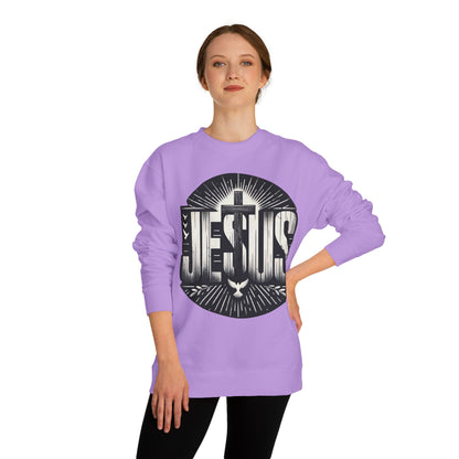 Jesus Graphic Sweatshirt — Vintage Cross & Dove Christian Crewneck