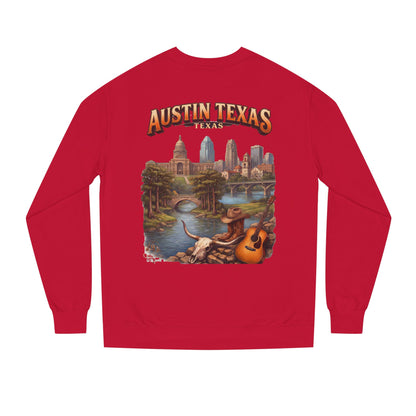 Austin Texas Sweatshirt — Vintage Cityscape & Guitar Crewneck