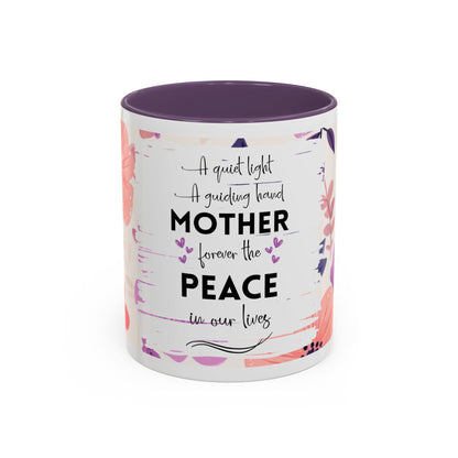Mother Peace Floral Coffee Mug — "A quiet light, a guiding hand..." Memorial Tribute Mug