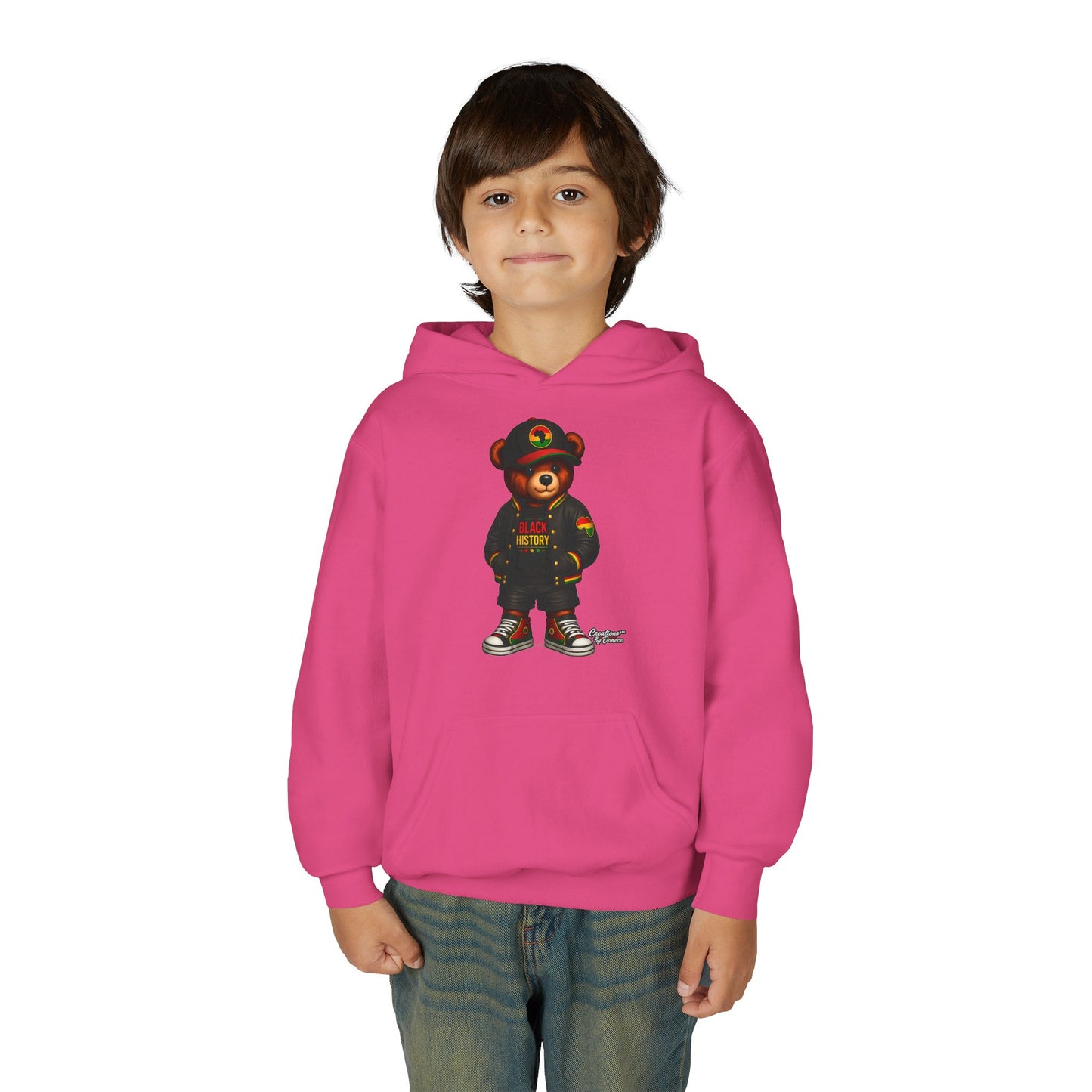 Youth Bear Hoodie — 'Follow Your History' Streetwear Kids Sweatshirt