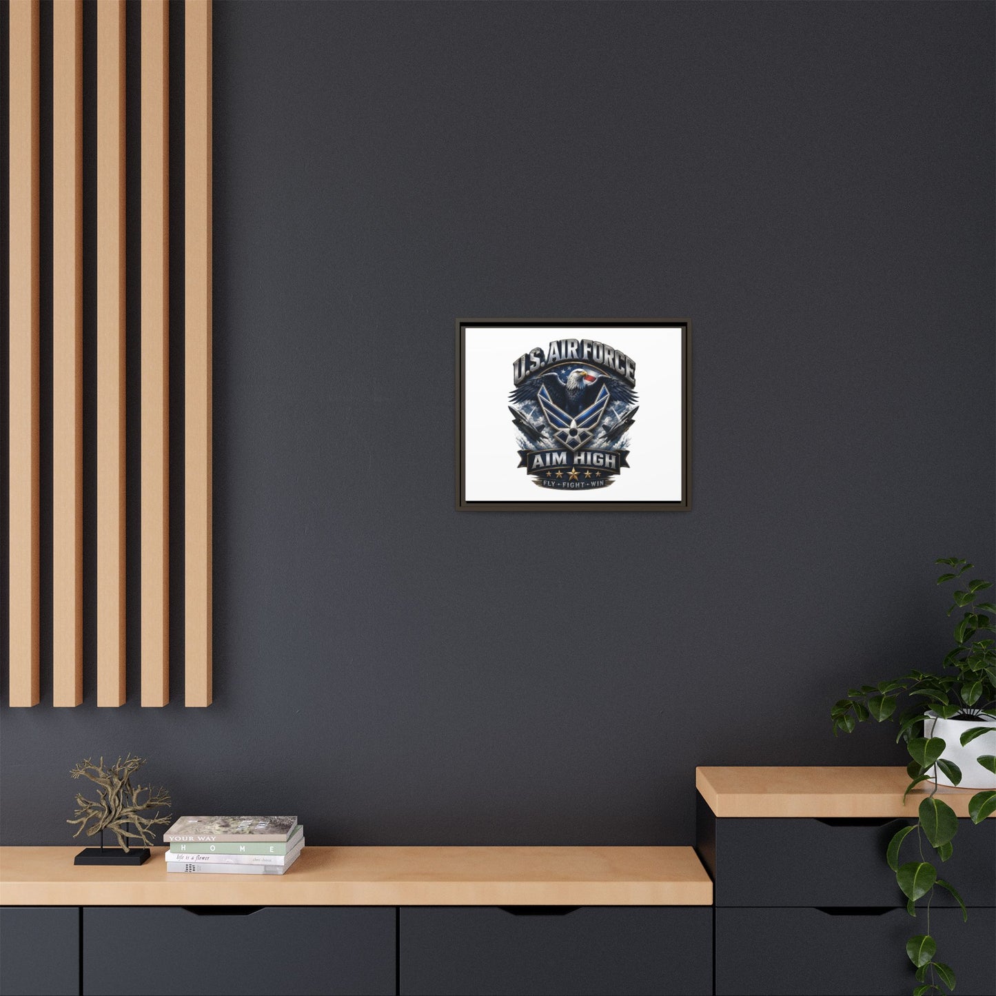 U.S. Air Force 'Aim High' Framed Matte Canvas Wall Art