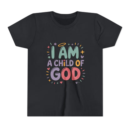 I Am A Child of God Youth Tee — Cute Pastel Christian Kids T-Shirt