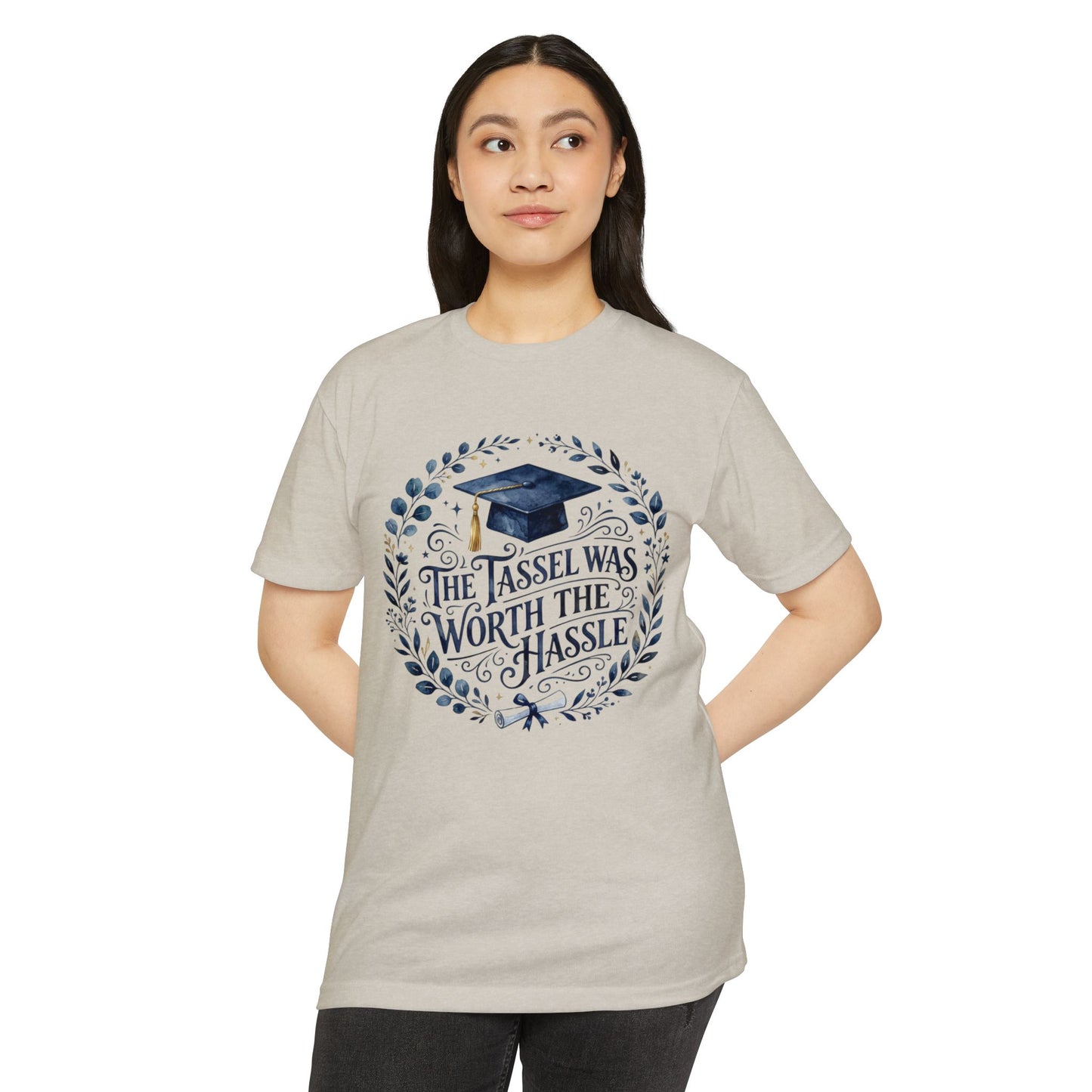 Graduation Tee — "The Tassel Was Worth the Hassle" Cap & Wreath