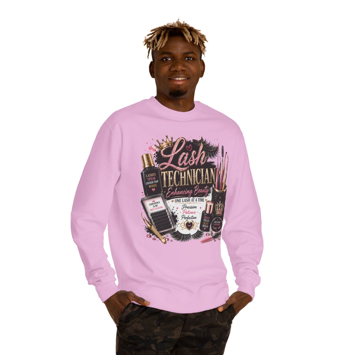 Lash Technician Crewneck Sweatshirt – Beauty Tools Graphic