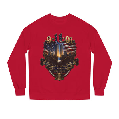 9/11 Memorial Sweatshirt — We Will Never Forget Tribute Crewneck