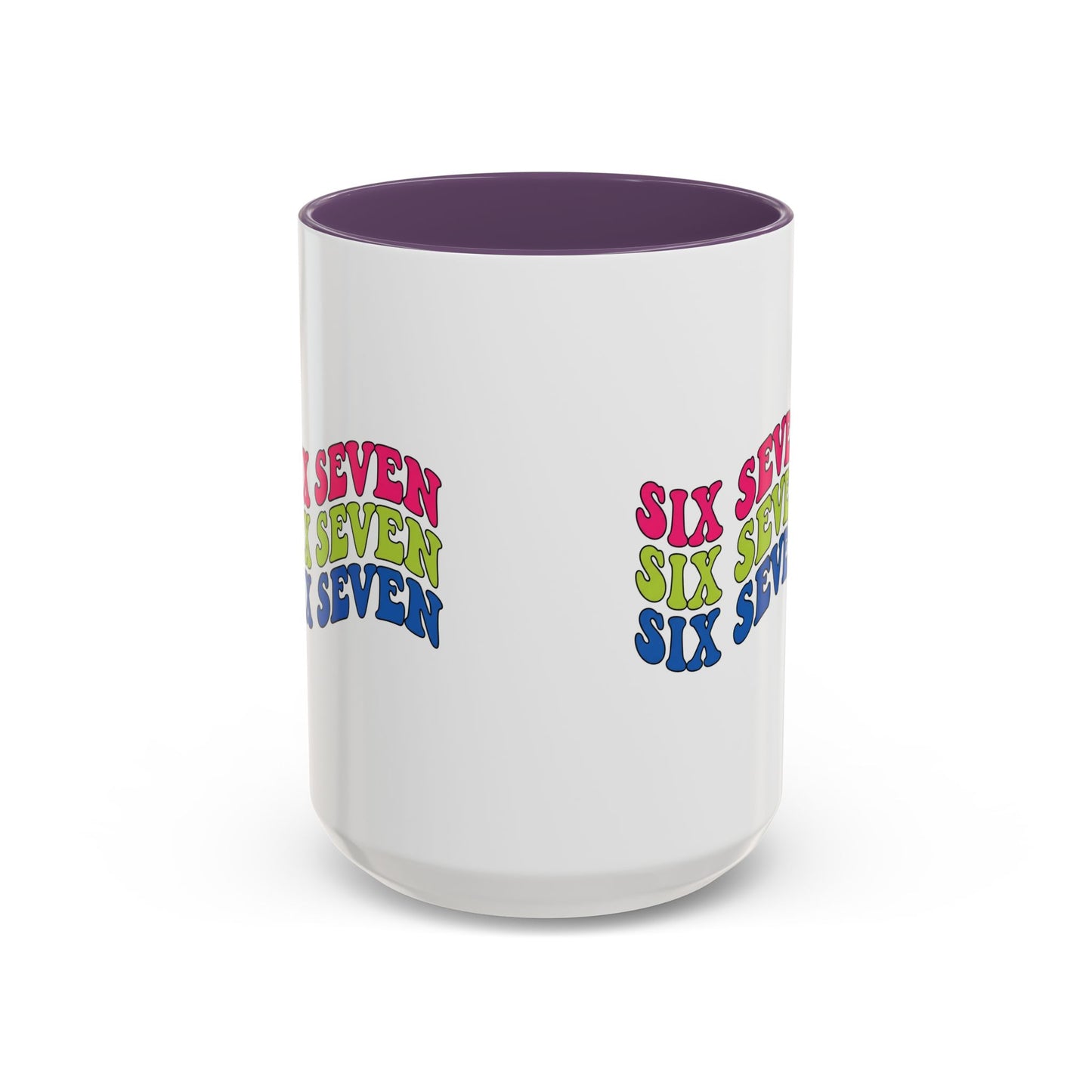 Six Seven Retro Accent Coffee Mug — Colorful 11/15oz Ceramic Tea Cup