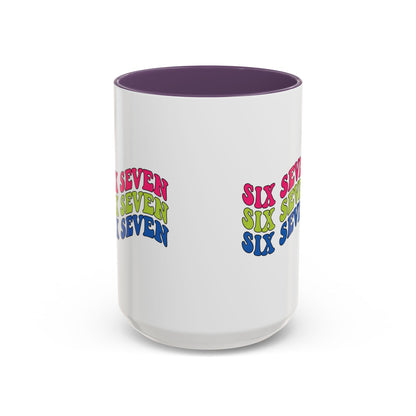 Six Seven Retro Accent Coffee Mug — Colorful 11/15oz Ceramic Tea Cup