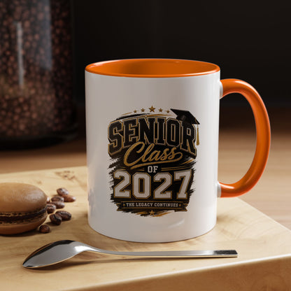 Senior Class of 2027 Accent Coffee Mug — Graduation Gift