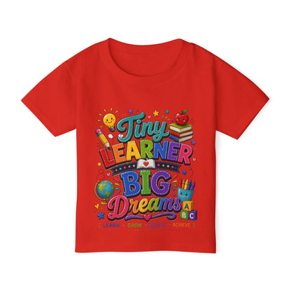 Toddler T‑Shirt — “Tiny Learner Big Dreams” Colorful Back‑to‑School Tee