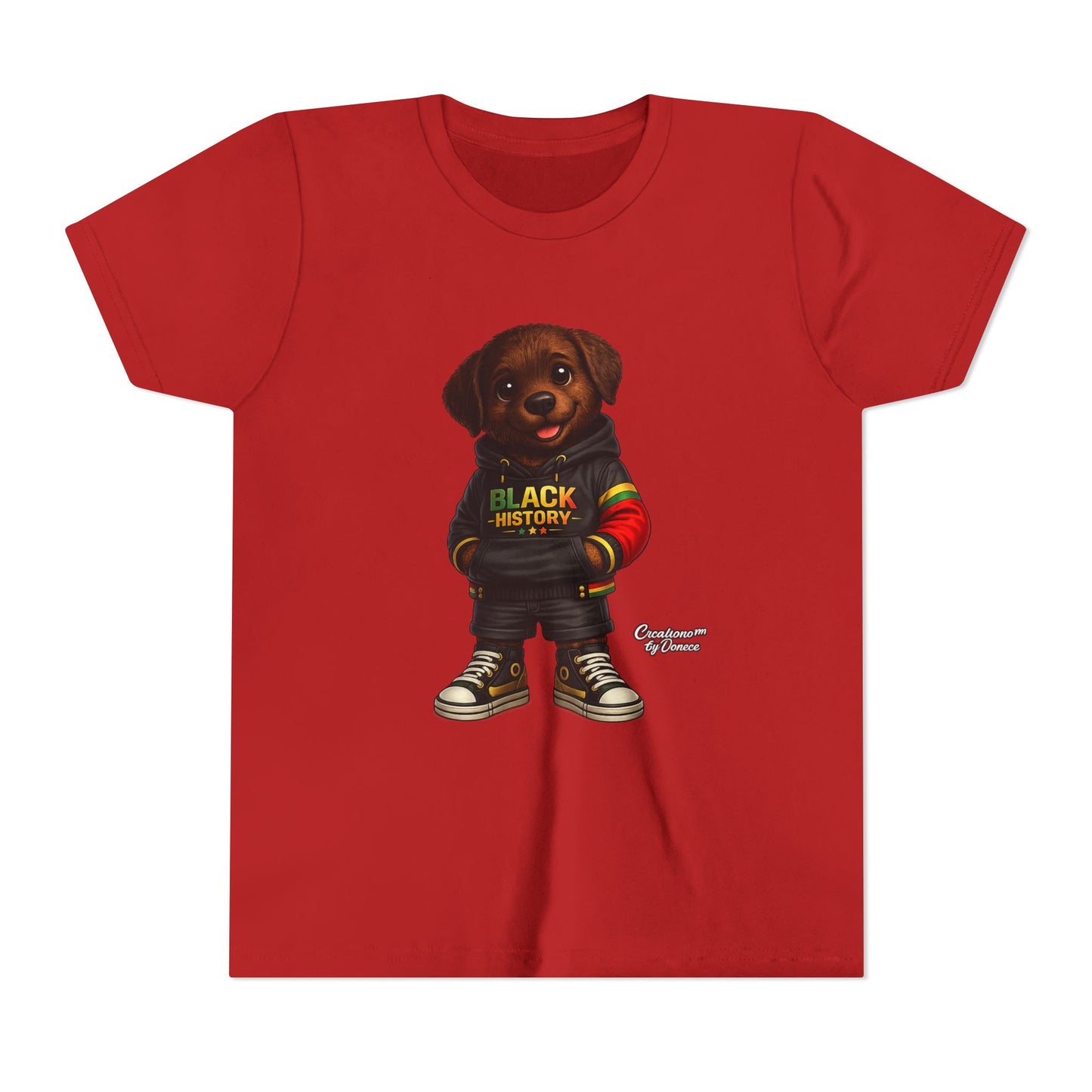 Youth Tee — Cute Puppy 'Black History' Graphic Shirt