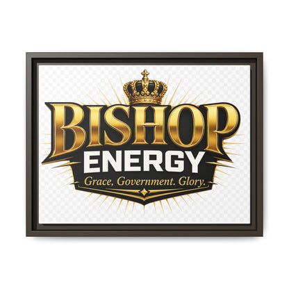 Framed Canvas Art - "Bishop Energy" Gold Crown Logo (Matte)