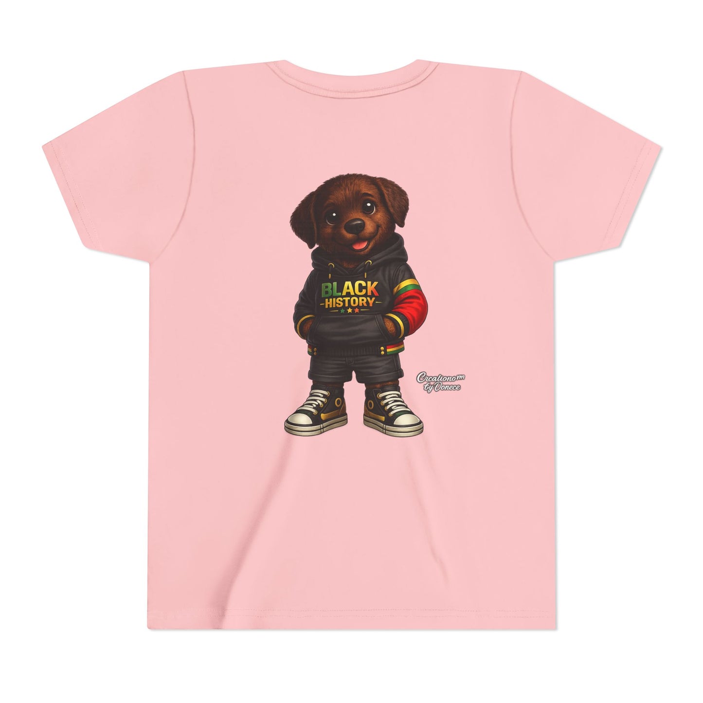 Youth Tee — Cute Puppy 'Black History' Graphic Shirt