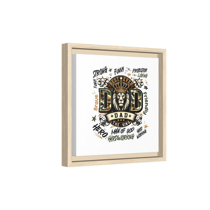 Framed Matte Canvas 'Best Ever DAD' Wall Art – Lion King Design, Father’s Day Gift