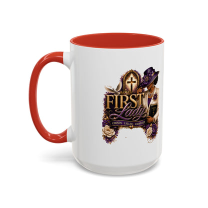 First Lady Church Coffee Mug — Elegant Purple Hat Gospel Tea Cup (11/15oz)