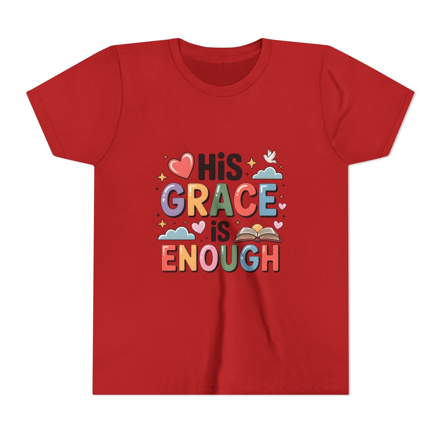 His Grace Is Enough Youth Tee — Christian Kids Inspirational Shirt