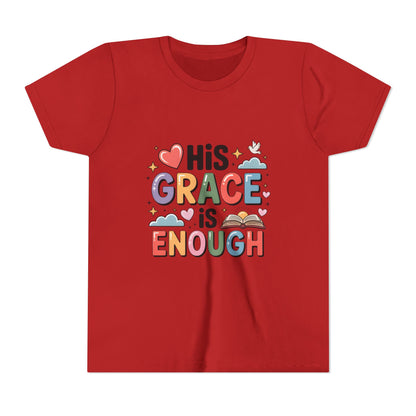 His Grace Is Enough Youth Tee — Christian Kids Inspirational Shirt