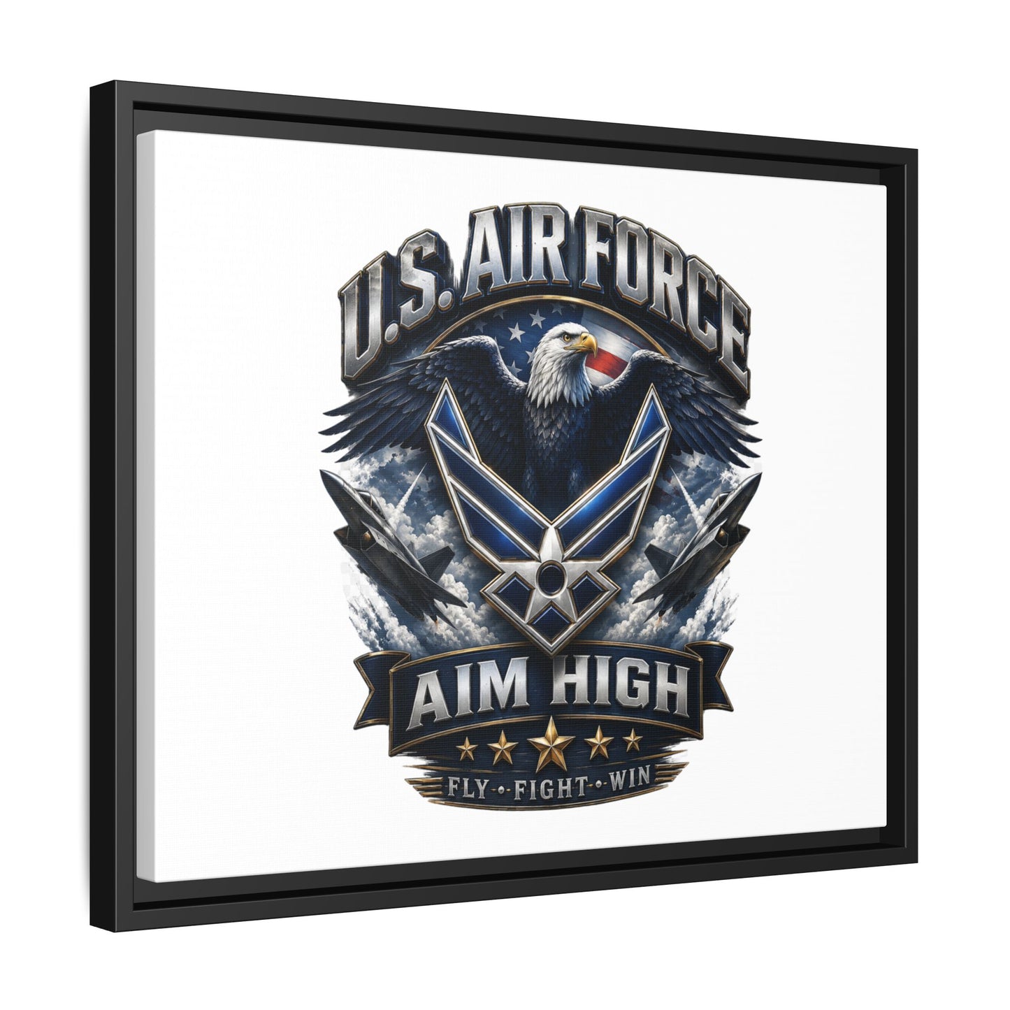 U.S. Air Force 'Aim High' Framed Matte Canvas Wall Art