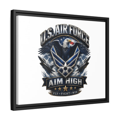 U.S. Air Force 'Aim High' Framed Matte Canvas Wall Art