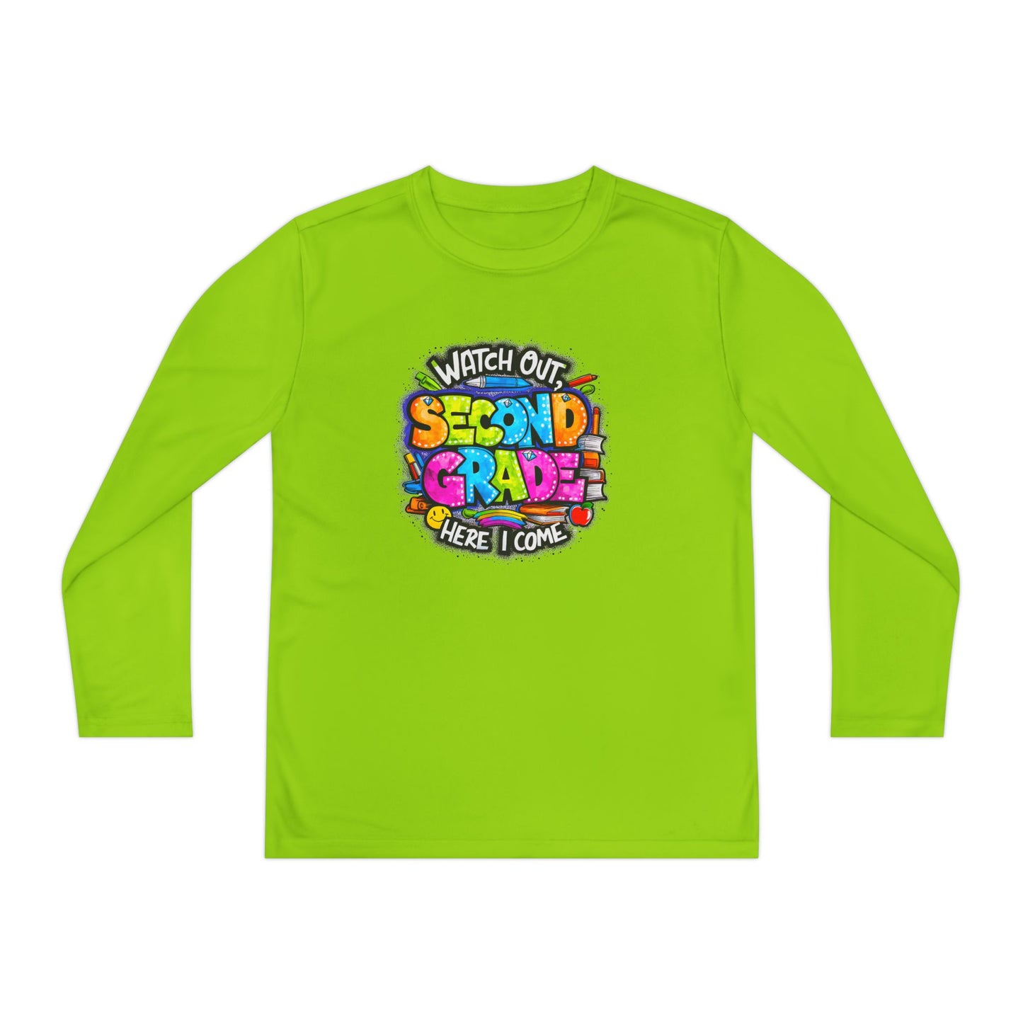 Second Grade Long Sleeve Tee — "Watch Out Second Grade Here I Come" Youth Shirt