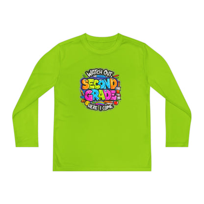 Second Grade Long Sleeve Tee — "Watch Out Second Grade Here I Come" Youth Shirt