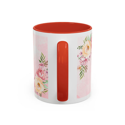 She is Mom Floral Accent Coffee Mug – ‘She is strong, loving, selfless and beautiful’ Gift for Mother’s Day