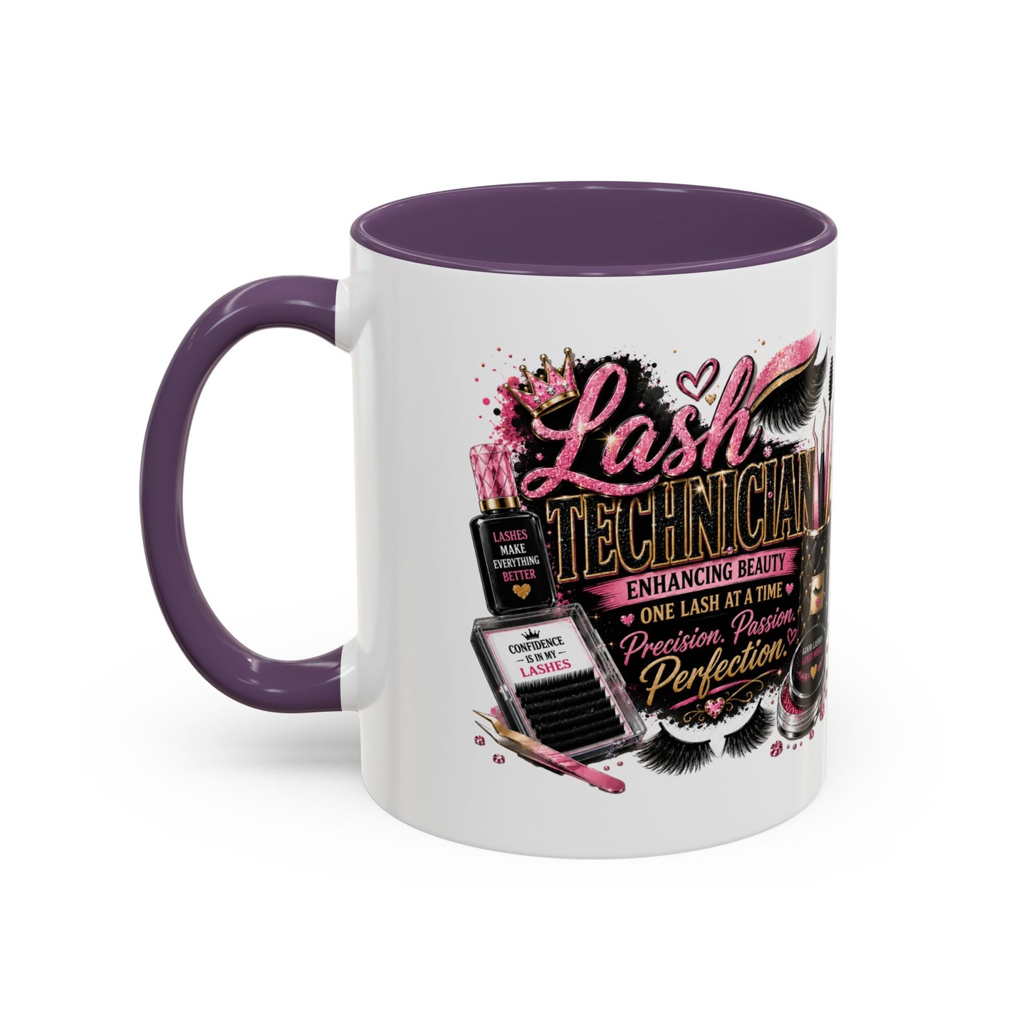 Lash Technician Coffee Mug – 'Enhancing Beauty One Lash at a Time' Accent Mug