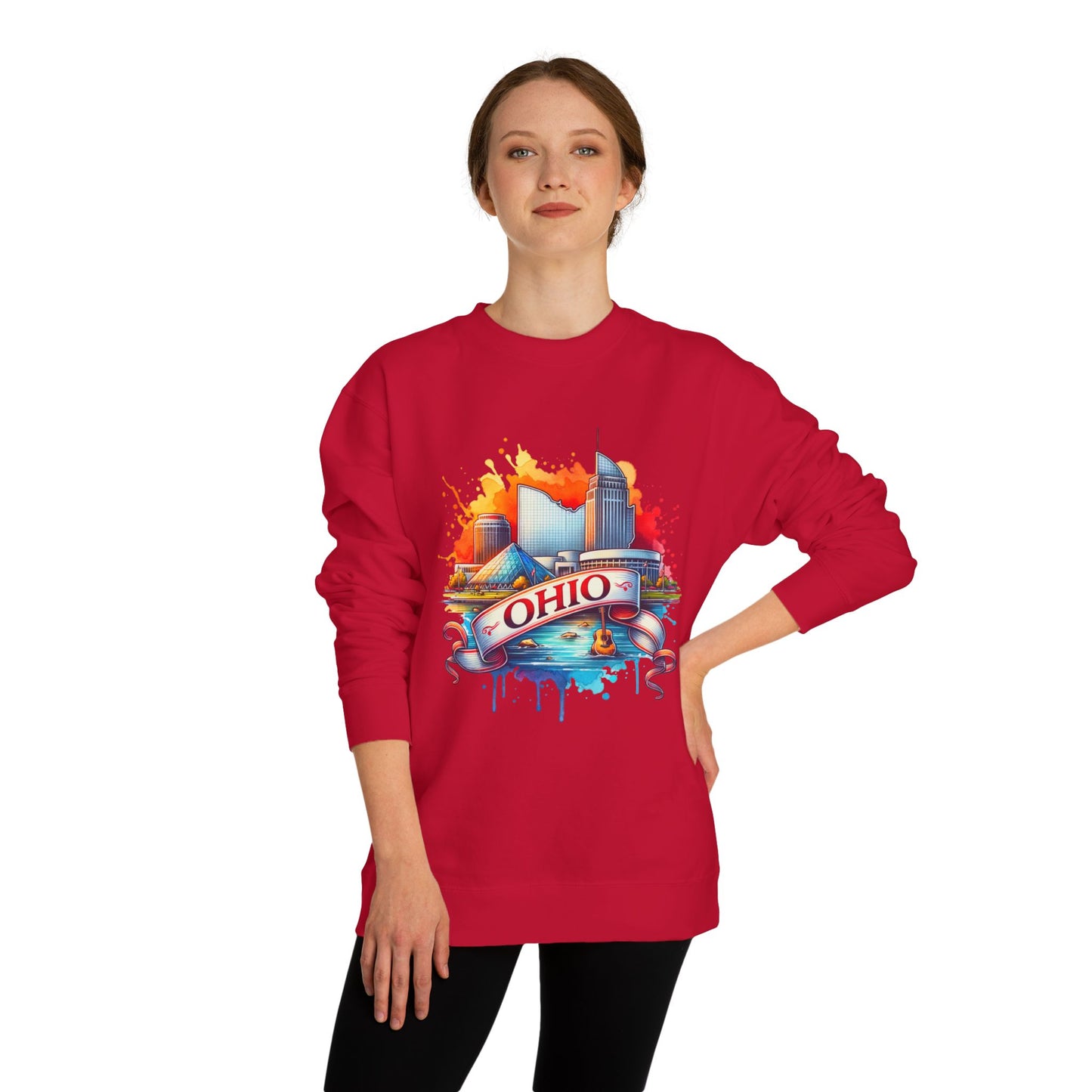 Ohio Skyline Crewneck Sweatshirt – Colorful Cityscape Graphic