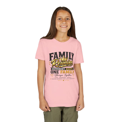 Family Reunion Youth Tee — "Different Roots One Family" Kids T-Shirt