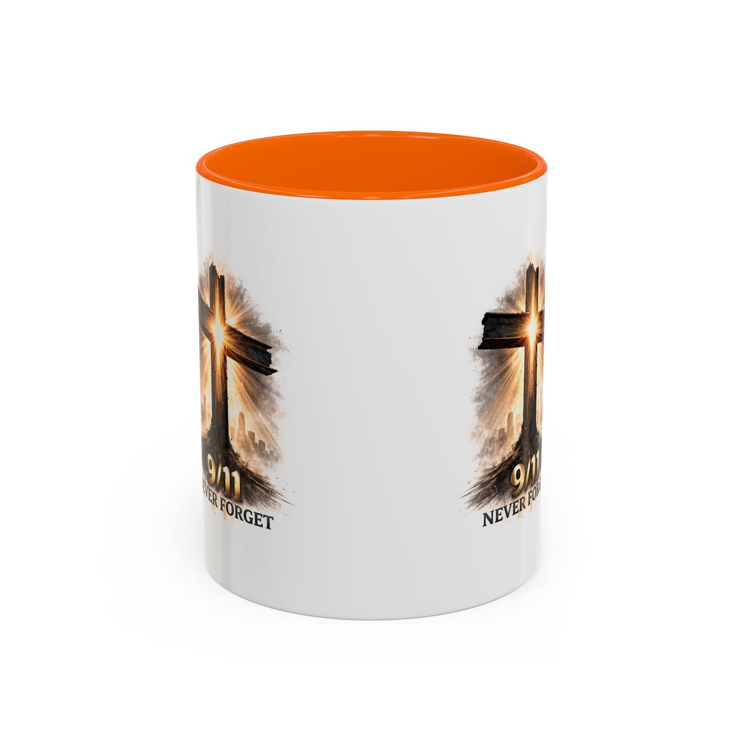 9/11 Never Forget Coffee Mug — Religious Memorial Accent Mug