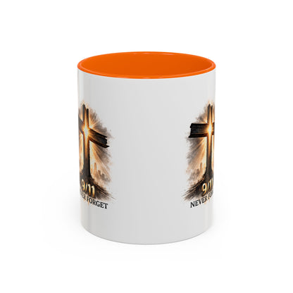 9/11 Never Forget Coffee Mug — Religious Memorial Accent Mug