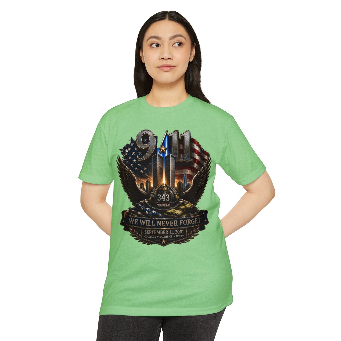 9/11 Memorial T-Shirt — "We Will Never Forget" Tribute Tee