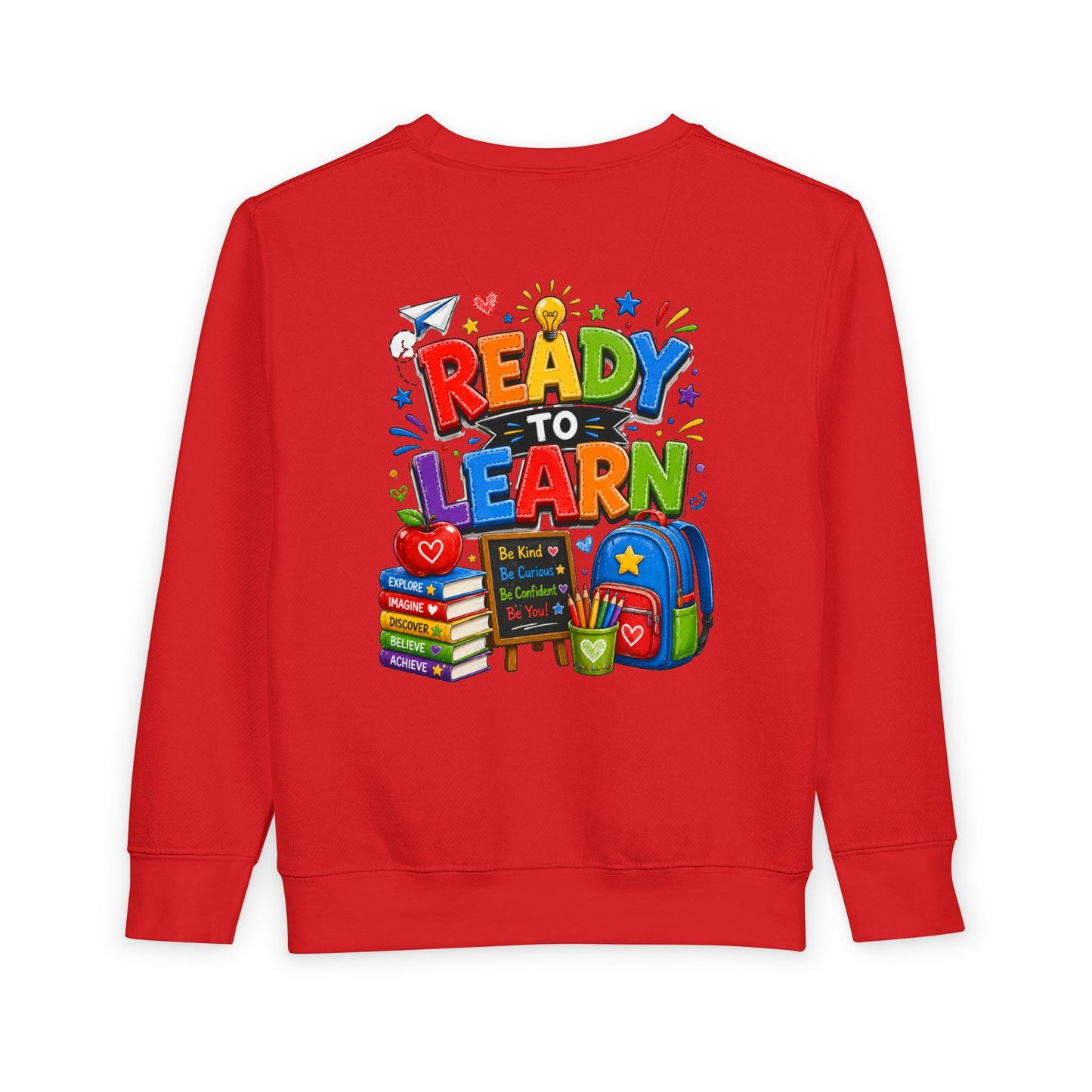 Ready to Learn Toddler Sweatshirt — Back to School Kids Crewneck