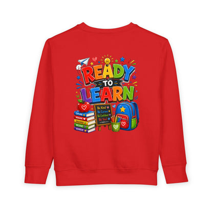 Ready to Learn Toddler Sweatshirt — Back to School Kids Crewneck