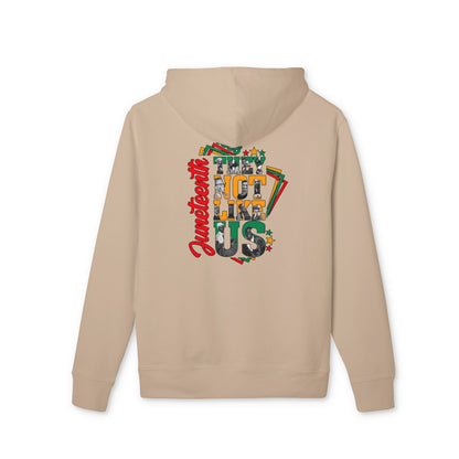 Julietots 'Not Like Us' Graphic Hoodie — Retro Badge Design