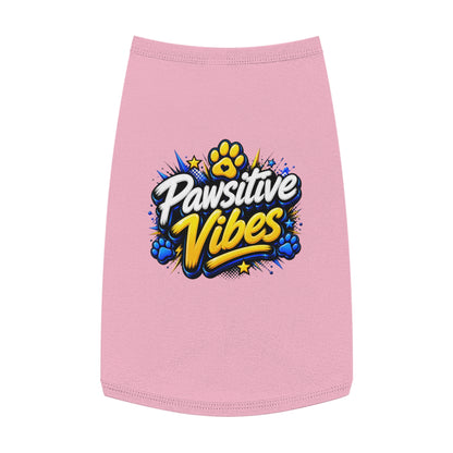 Pet Tank Top: "Pawsitive Vibes" Dog Tank — Cute Paw Print Pet Shirt