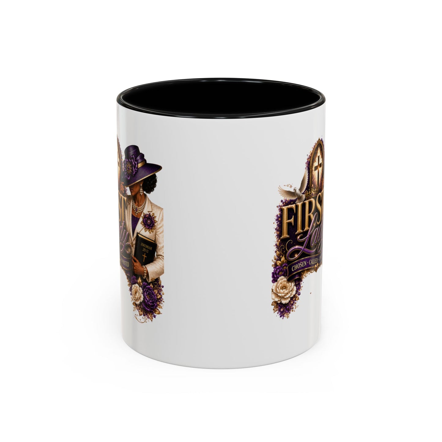 First Lady Church Coffee Mug — Elegant Purple Hat Gospel Tea Cup (11/15oz)