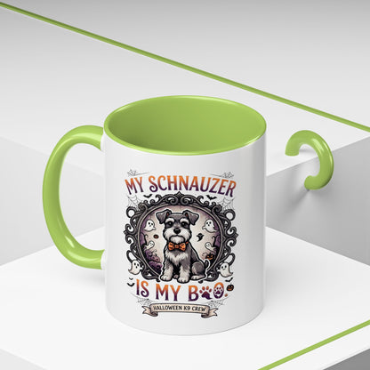 My Schnauzer Is My Boo Coffee Mug — Halloween Dog Lover Accent Mug