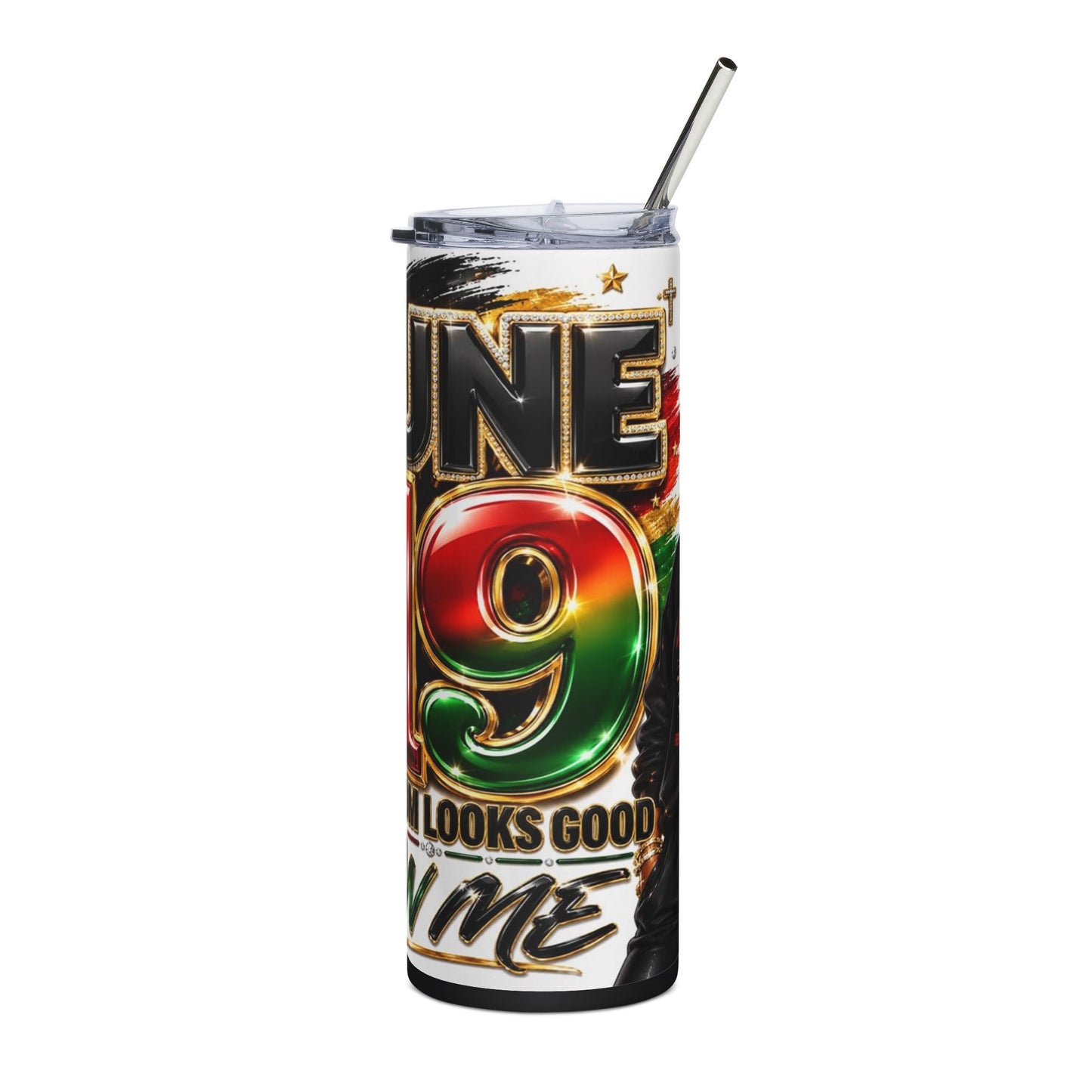 20oz Stainless Tumbler — Patriotic "June 19" Juneteenth Freedom Design