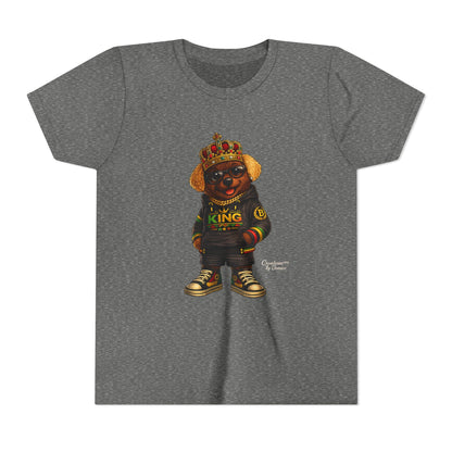 Youth Tee — 'Lil King' Crowned Bear Graphic Shirt